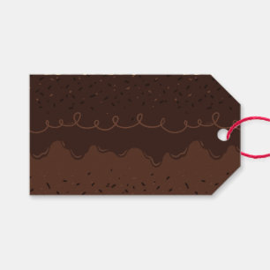 Etiqueta Para Presente Glacé do bolo de aniversário do chocolate