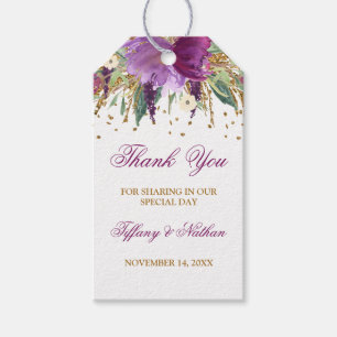 Etiqueta Para Presente Glitter Ametist Floral Favor Obrigado Presente