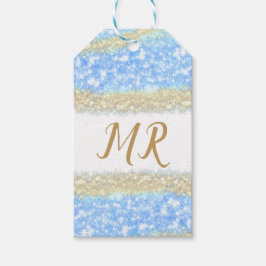 Etiqueta Para Presente glitter dourado azul glitter glitter nome monogram