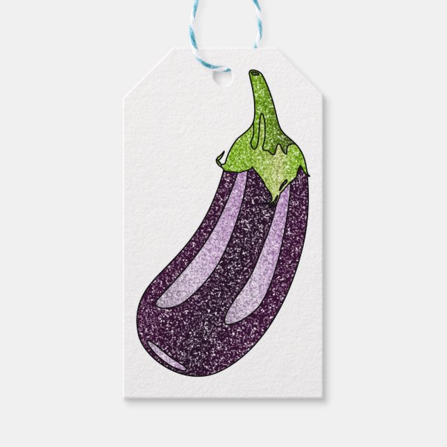 Etiqueta Para Presente Glitter EggPlant (Frente)