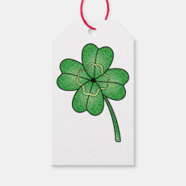 Etiqueta Para Presente Glitter Four Leaf Clover