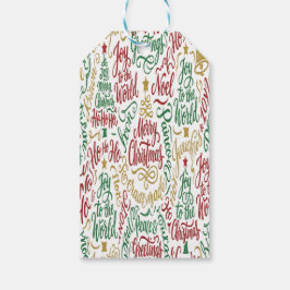 Etiqueta Para Presente Glittery Merry Christmas and Joy Typography