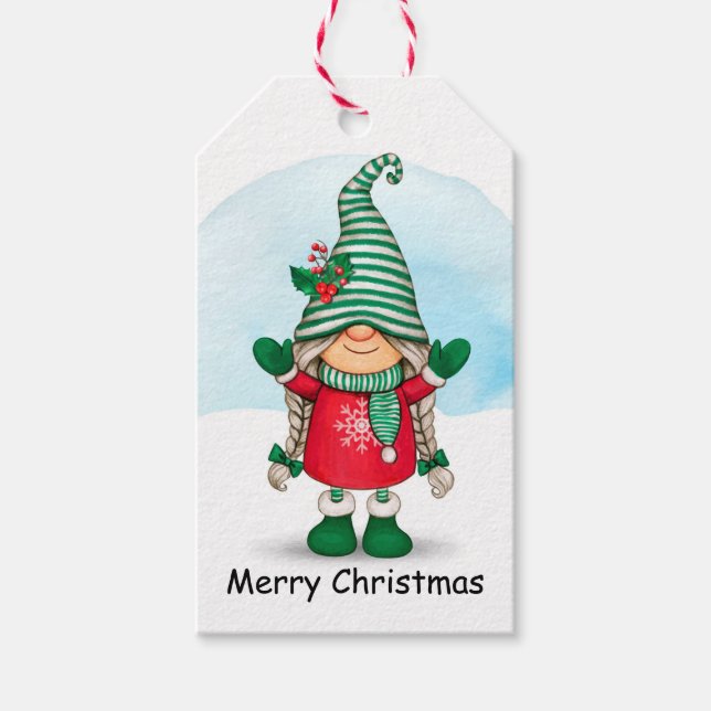 Etiqueta Para Presente Gnomo de Natal (Frente)