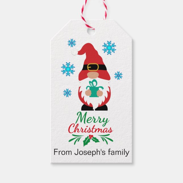 Etiqueta Para Presente Gnomo feliz natal (Frente)