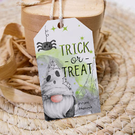 Etiqueta Para Presente Gnomo verde legal truque de halloween ou favor de 