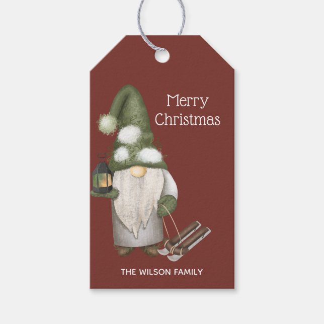Etiqueta Para Presente Gnomos de Natal (Frente)