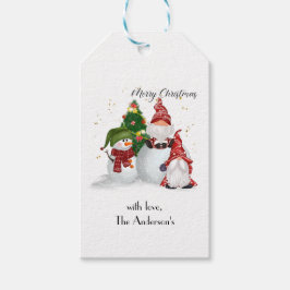 Etiqueta Para Presente Gnomos de Natal Personalizados Snowmen