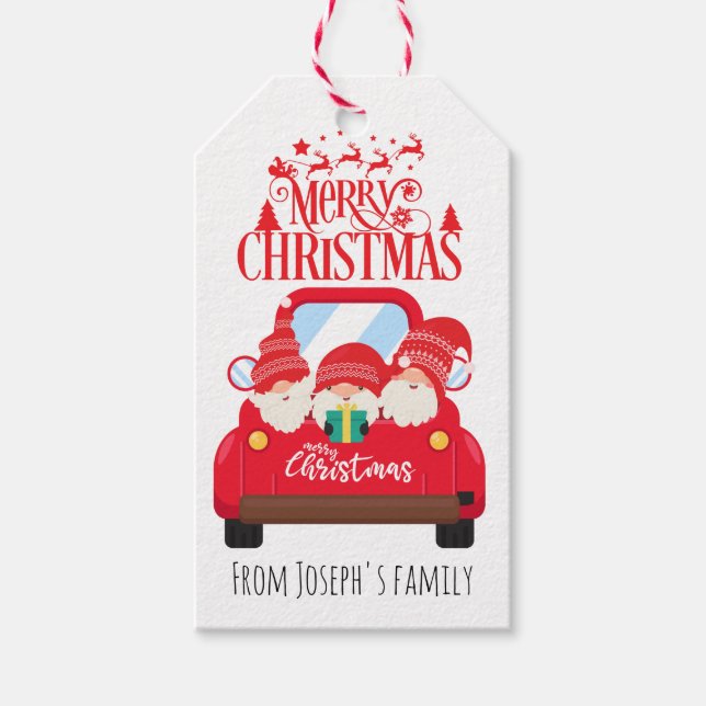 Etiqueta Para Presente Gnomos feliz natal (Frente)