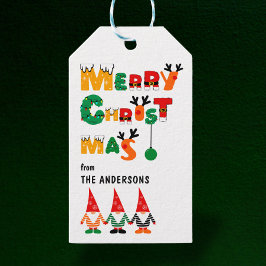 Etiqueta Para Presente Gnomos Letras Imaginosas Felizes Feliz Natal