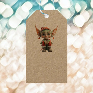 Etiqueta Para Presente Goblin Christmas Elf Kraft Gift Tags