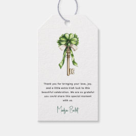 Etiqueta Para Presente Gold Key Clover Custom St. Patrick’s Day Bridal