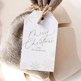 Etiqueta Para Presente Gold Snowflake Christmas Holiday