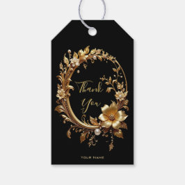 Etiqueta Para Presente Golden Floral Ornate Frame Gift Tag