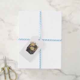 Etiqueta Para Presente Golden Magical Floral Bouquet in Silver Frame
