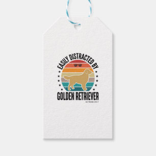 Etiqueta Para Presente Golden Retriever Facilmente Distraído Vintage Dese