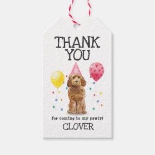 Etiqueta Para Presente Goldendoodle Dog Aniversário Obrigado Por Dar Eti