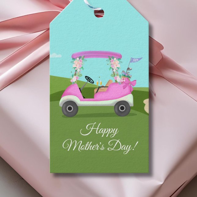 Etiqueta Para Presente Golf Cart With Mimosas Mother's Day Brunch (Criador carregado)