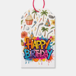 Etiqueta Para Presente Golf Hawaii temático para o Partido Golfista Havai