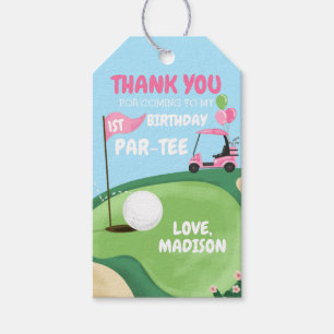 Etiqueta Para Presente Golf Par-Tee Hole Golfing Girl Obrigado 