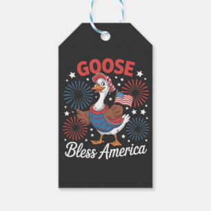 Etiqueta Para Presente Goose Bless America Goose Bird Quarto De Julho