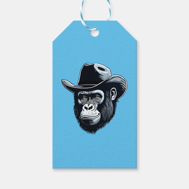 Etiqueta Para Presente Gorilla Cowboy (Frente)