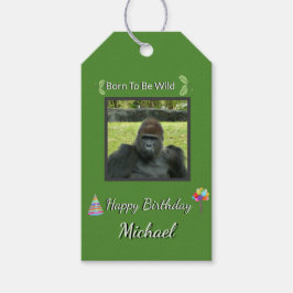 Etiqueta Para Presente Gorilla Focused Wild Birthday Art