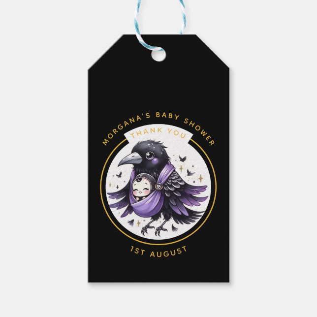 Etiqueta Para Presente Gótico Baby Boy ou Girl Chá Crowley (Frente)