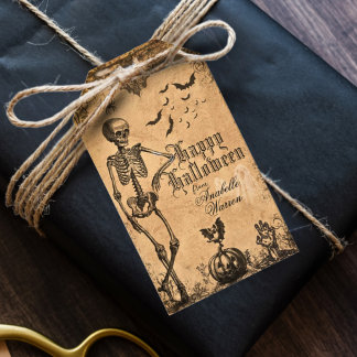 Etiqueta Para Presente Gótico de Vintage, Festa Spookie Escuro Macabre