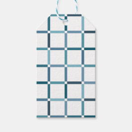 Etiqueta Para Presente Grade Colorida com Cores de Tons do Mar Negativo