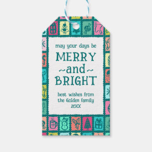 Etiqueta Para Presente Grade de Natal Caprichosa Personalizada Fofa