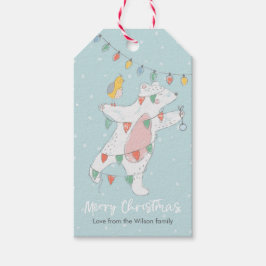 Etiqueta Para Presente Grades de presentes de Natal, bonitinho urso polar