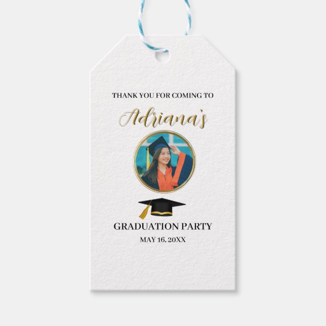 Etiqueta Para Presente Graduação Dourada Elegante (Frente)