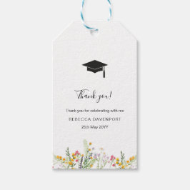 Etiqueta Para Presente Graduação elegante de flores silvestres Obrigado