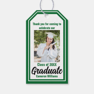 Etiqueta Para Presente Graduação Personalizada de Foto do Formando Verde
