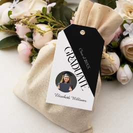 Etiqueta Para Presente Graduação Simples Preto e Branco