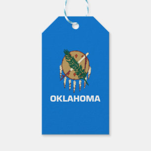 Etiqueta Para Presente Gráfico dinâmico da bandeira do estado de Oklaho