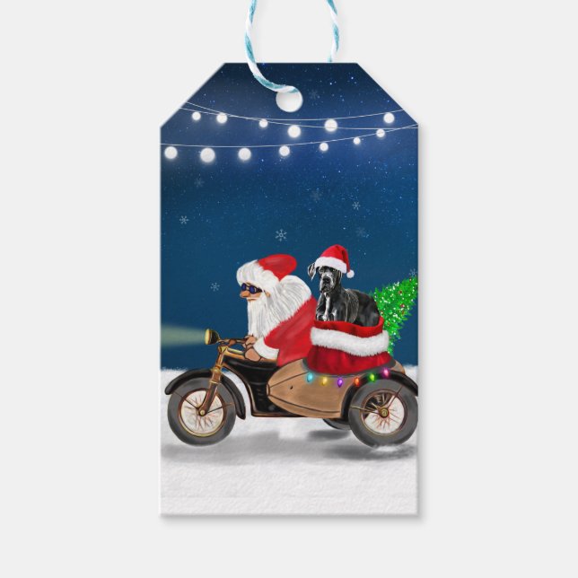 Etiqueta Para Presente Grande Dane Natal Papai Noel (Frente)