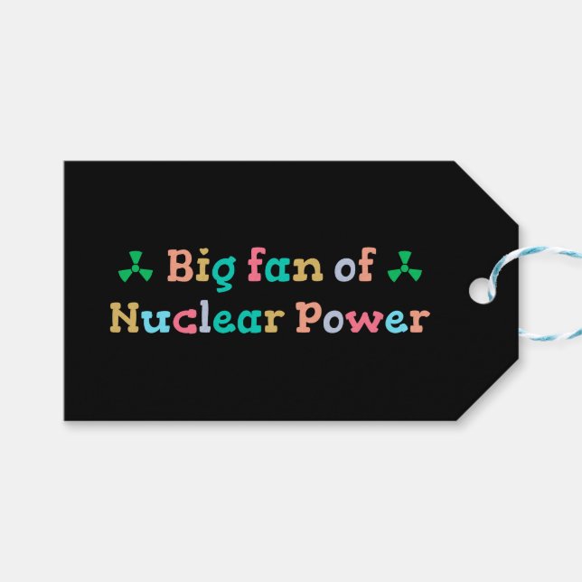 Etiqueta Para Presente Grande fã da energia nuclear (Frente (horizontal))