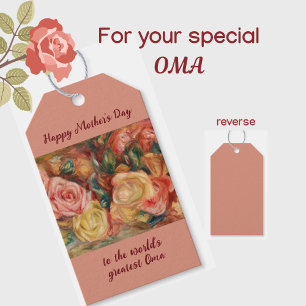 Etiqueta Para Presente "Grande Oma" Dia de as mães vovó alemão/holandês