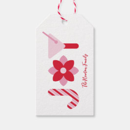 Etiqueta Para Presente Grande Tag de Presente Vermelho e Rosa de Alegria