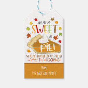 Etiqueta Para Presente Grateful For You Pumpkin Pie Tag