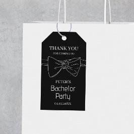 Etiqueta Para Presente Gravata Borboleta Preta Personalizada Obrigado Fes