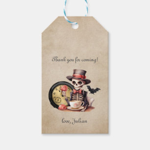 Etiqueta Para Presente Grave Erro Gótico Esqueleto Halloween Bebday