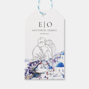 Etiqueta Para Presente Grécia Santorini Destino de Casamento Verão