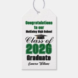 Etiqueta Para Presente Green Class of 2026 Graduation Party Custom