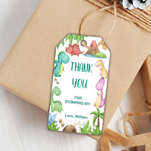 Etiqueta Para Presente Green Dinosaur Birthday Favor Tags