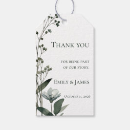 Etiqueta Para Presente Green Floral Botanical Wedding