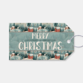 Etiqueta Para Presente Green Forest Winter Village