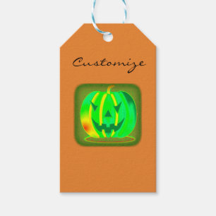 Etiqueta Para Presente Green Jack o'lantern Halloween Thunder_Cove
