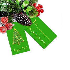 Etiqueta Para Presente Green Joyoux Noel Christmas Tree Gift Tag